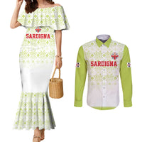 Custom Sardinia Football Couples Matching Mermaid Dress and Long Sleeve Button Shirt Sardigna Sporty Style
