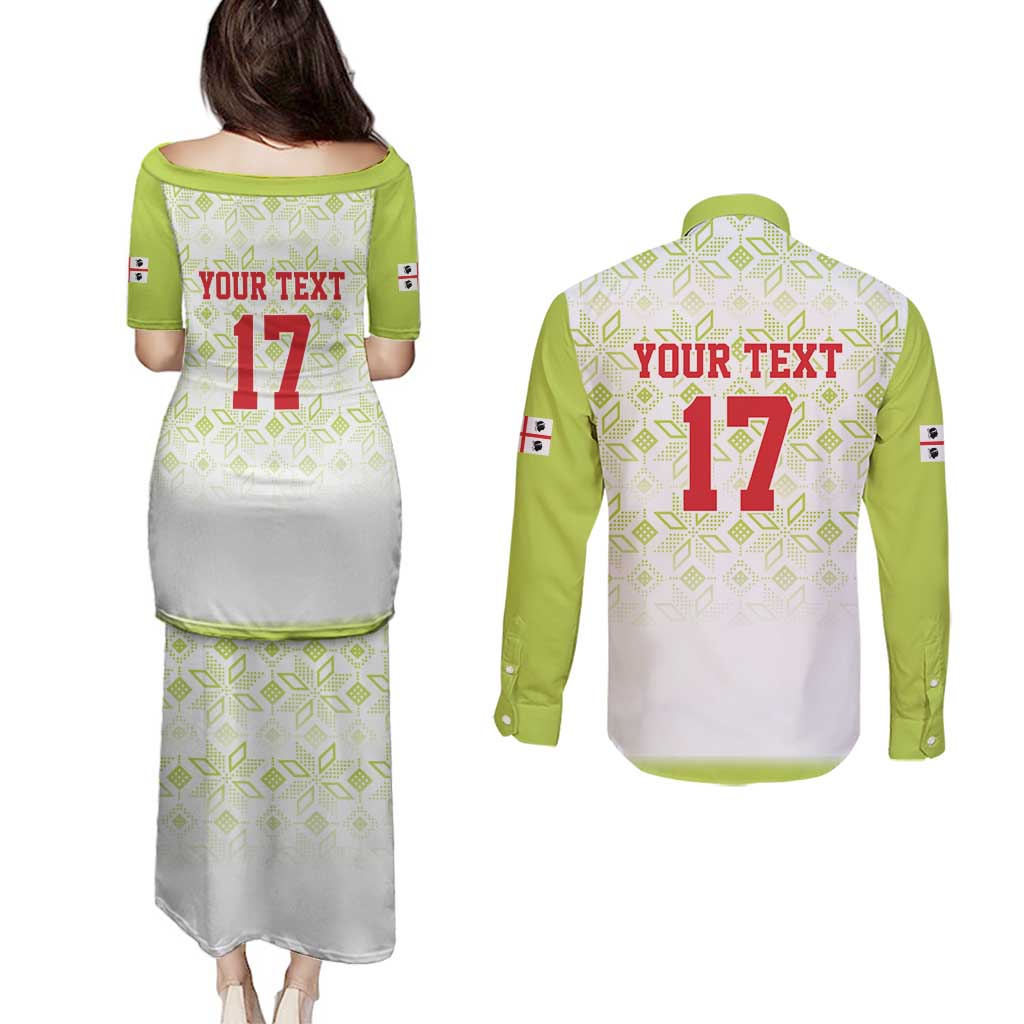 Custom Sardinia Football Couples Matching Puletasi and Long Sleeve Button Shirt Sardigna Sporty Style