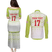 Custom Sardinia Football Couples Matching Puletasi and Long Sleeve Button Shirt Sardigna Sporty Style