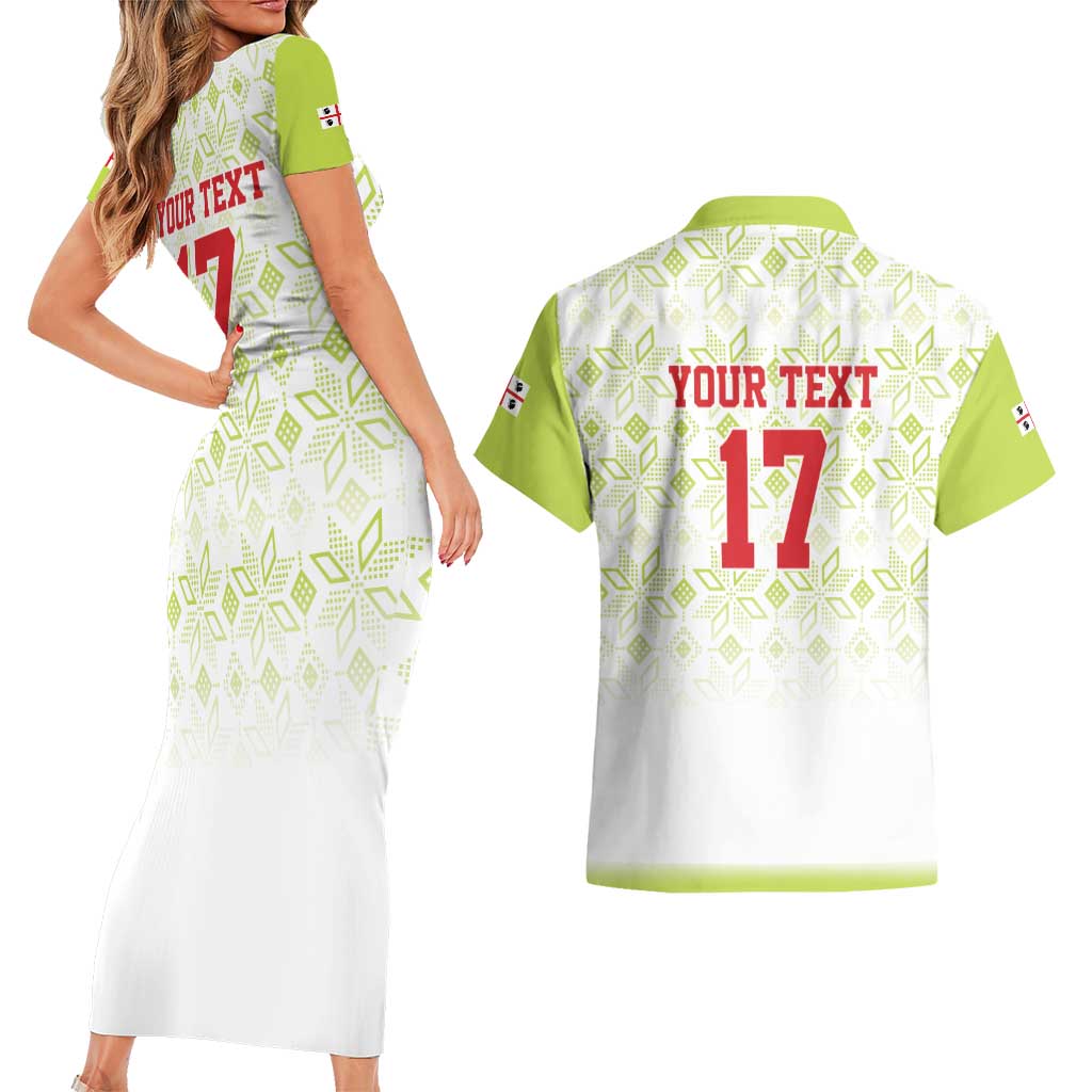 Custom Sardinia Football Couples Matching Short Sleeve Bodycon Dress and Hawaiian Shirt Sardigna Sporty Style