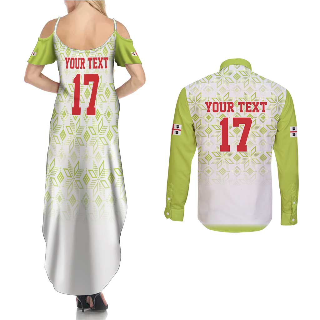 Custom Sardinia Football Couples Matching Summer Maxi Dress and Long Sleeve Button Shirt Sardigna Sporty Style
