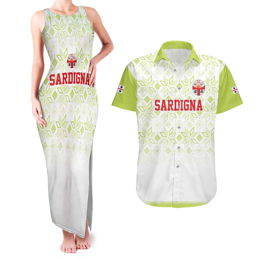 Custom Sardinia Football Couples Matching Tank Maxi Dress and Hawaiian Shirt Sardigna Sporty Style