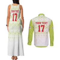 Custom Sardinia Football Couples Matching Tank Maxi Dress and Long Sleeve Button Shirt Sardigna Sporty Style