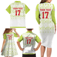 Custom Sardinia Football Family Matching Long Sleeve Bodycon Dress and Hawaiian Shirt Sardigna Sporty Style