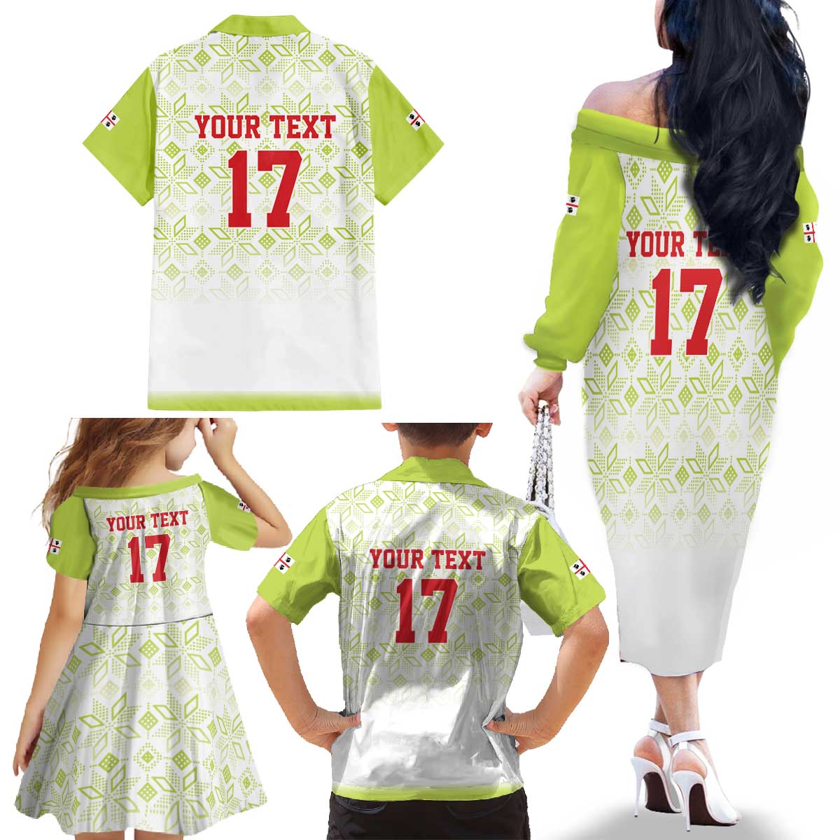 Custom Sardinia Football Family Matching Off The Shoulder Long Sleeve Dress and Hawaiian Shirt Sardigna Sporty Style