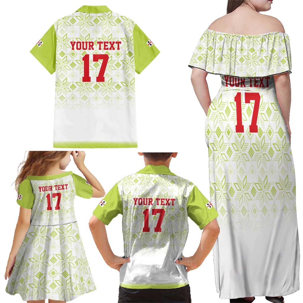 Custom Sardinia Football Family Matching Off Shoulder Maxi Dress and Hawaiian Shirt Sardigna Sporty Style