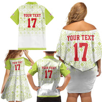 Custom Sardinia Football Family Matching Off Shoulder Short Dress and Hawaiian Shirt Sardigna Sporty Style