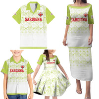 Custom Sardinia Football Family Matching Puletasi and Hawaiian Shirt Sardigna Sporty Style