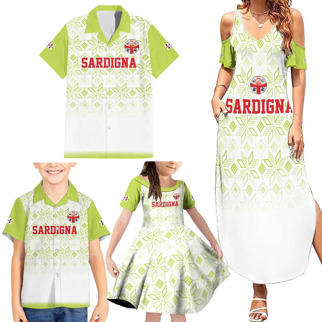 Custom Sardinia Football Family Matching Summer Maxi Dress and Hawaiian Shirt Sardigna Sporty Style
