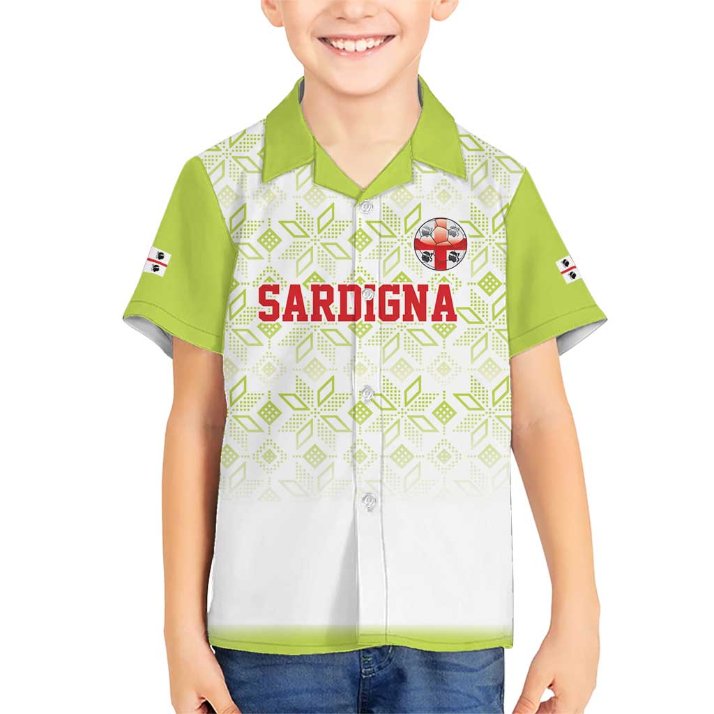 Custom Sardinia Football Kid Hawaiian Shirt Sardigna Sporty Style
