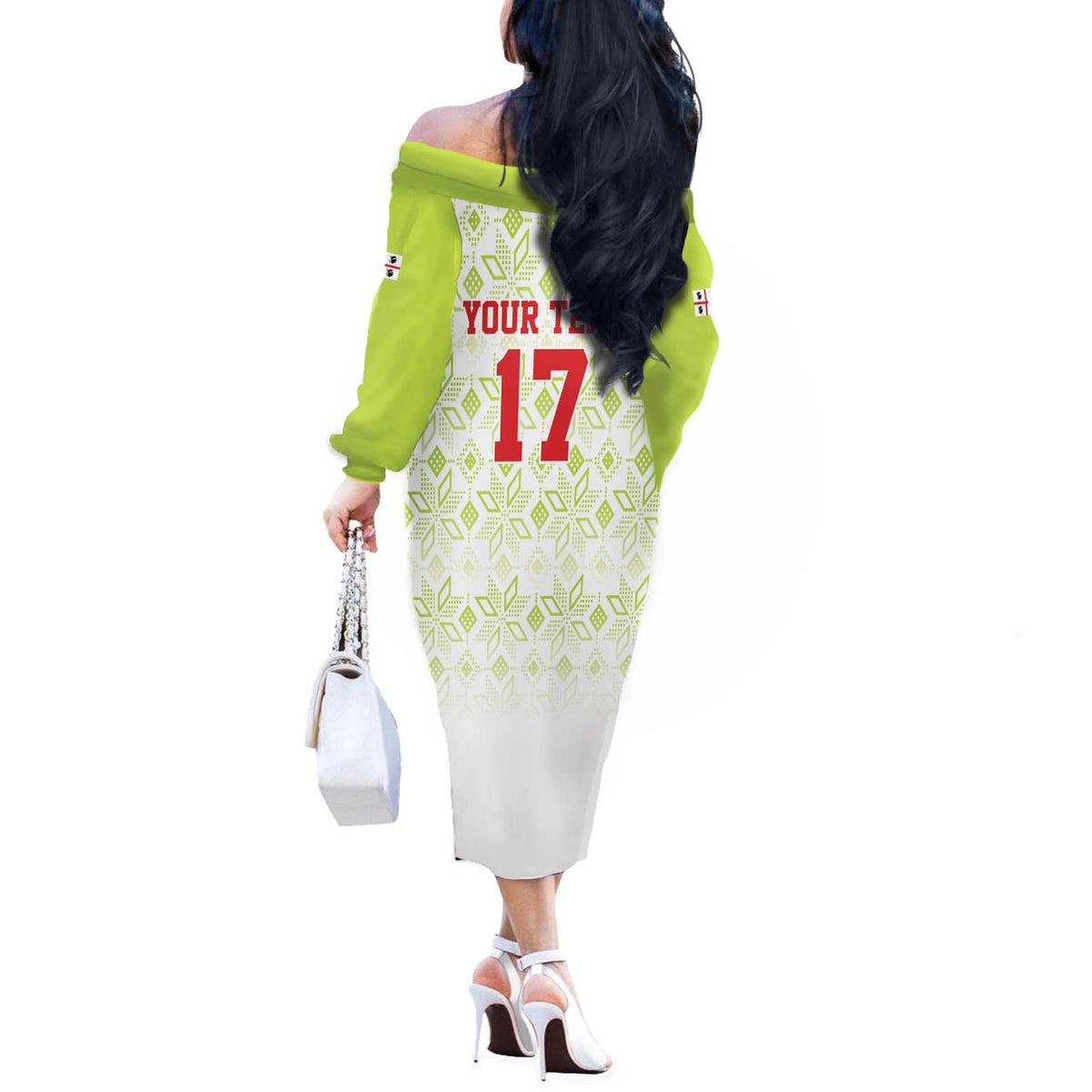 Custom Sardinia Football Off The Shoulder Long Sleeve Dress Sardigna Sporty Style