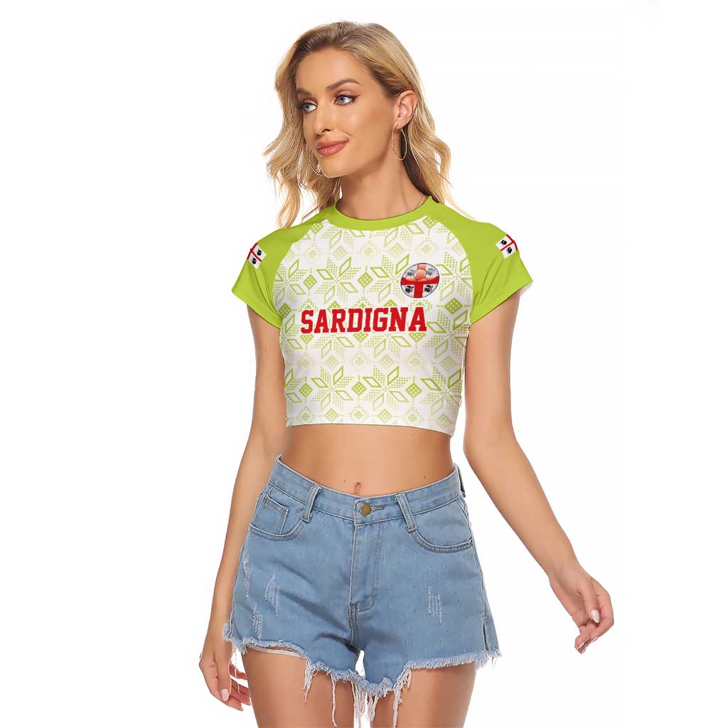 Custom Sardinia Football Raglan Cropped T Shirt Sardigna Sporty Style
