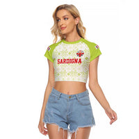 Custom Sardinia Football Raglan Cropped T Shirt Sardigna Sporty Style