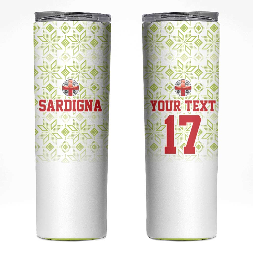 Custom Sardinia Football Skinny Tumbler Sardigna Sporty Style