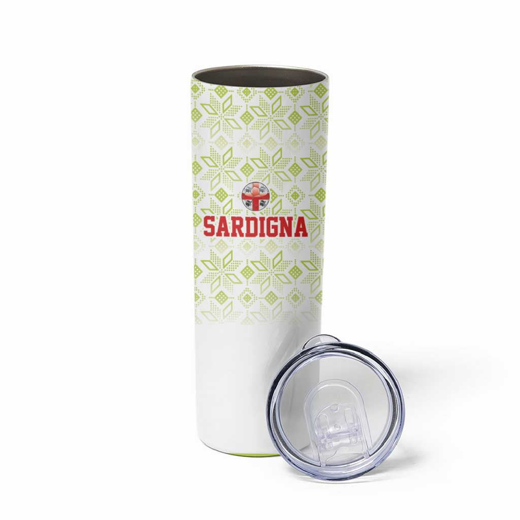 Custom Sardinia Football Skinny Tumbler Sardigna Sporty Style