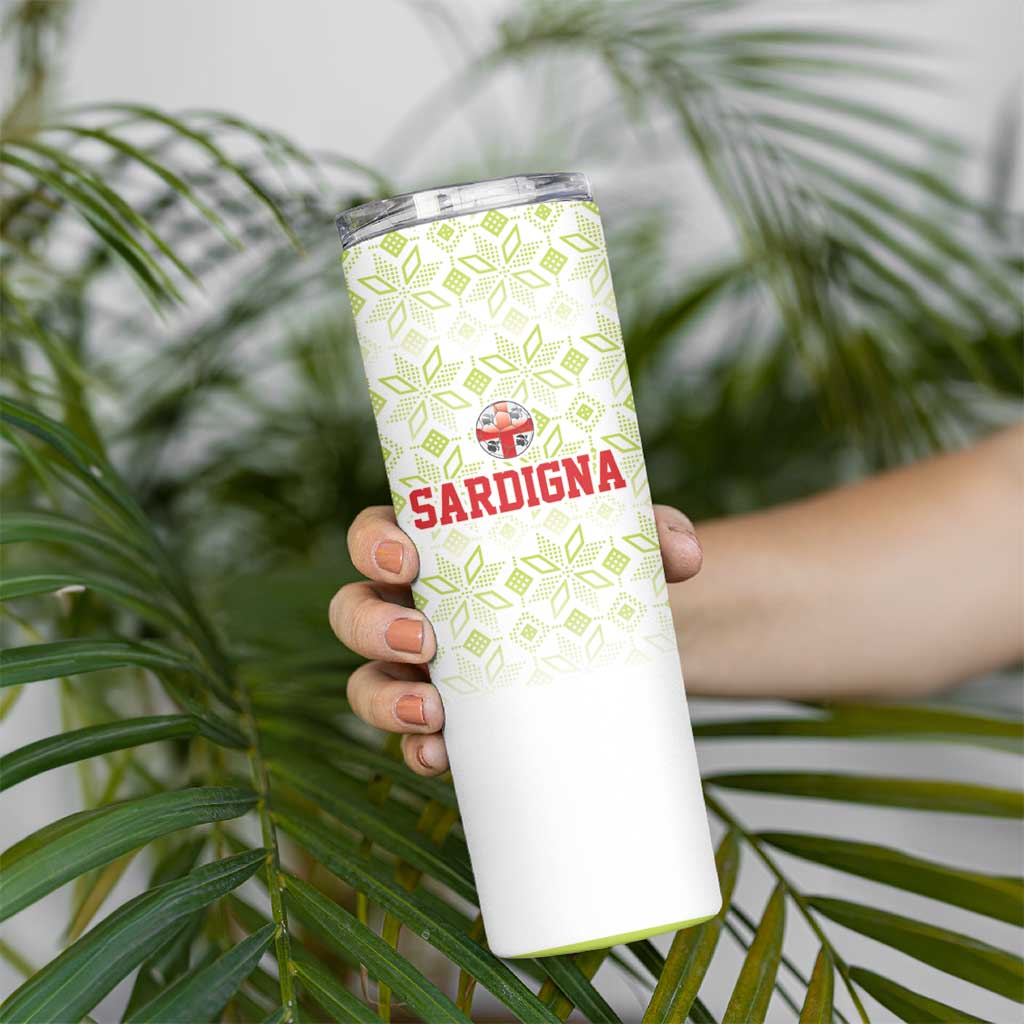 Custom Sardinia Football Skinny Tumbler Sardigna Sporty Style