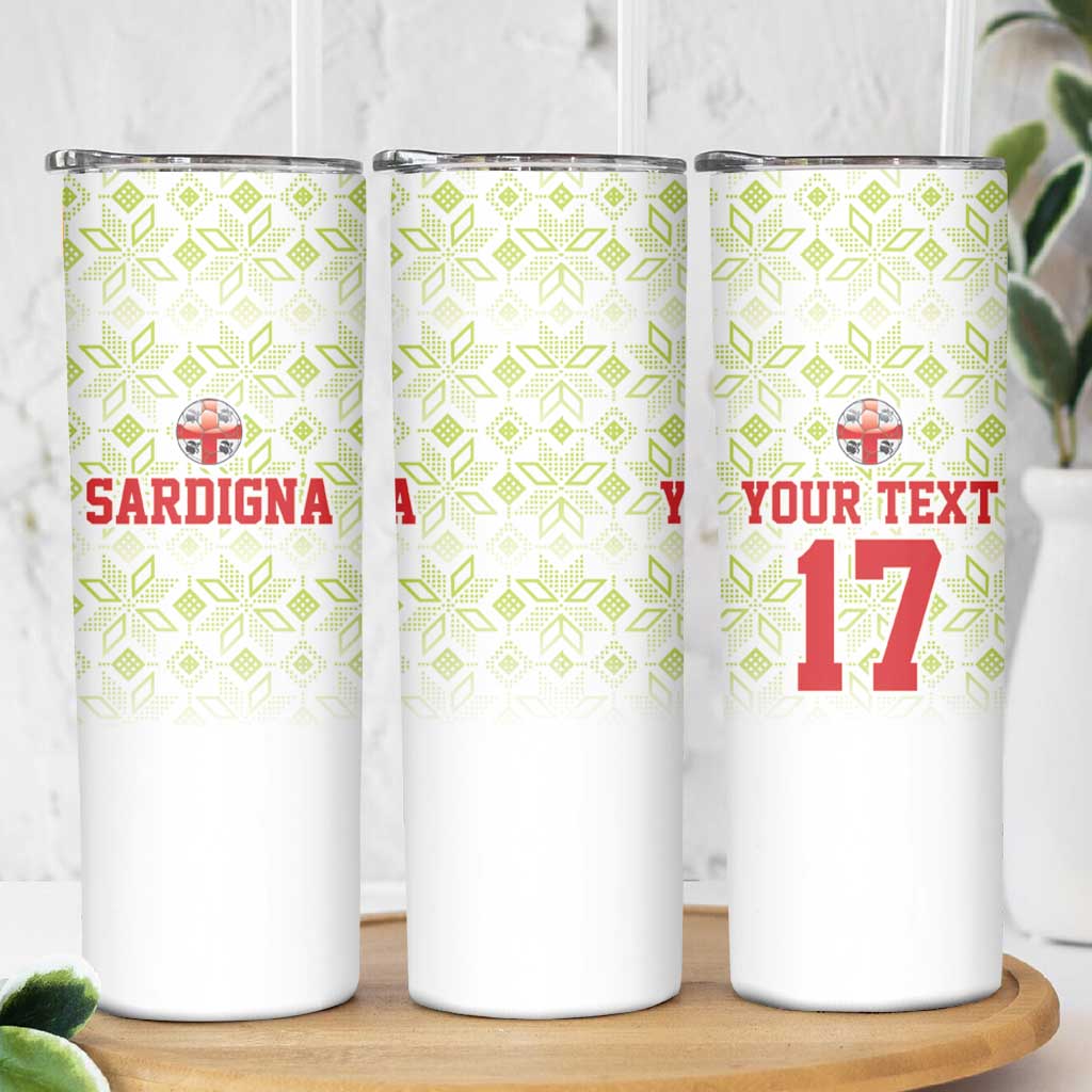 Custom Sardinia Football Skinny Tumbler Sardigna Sporty Style