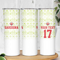 Custom Sardinia Football Skinny Tumbler Sardigna Sporty Style