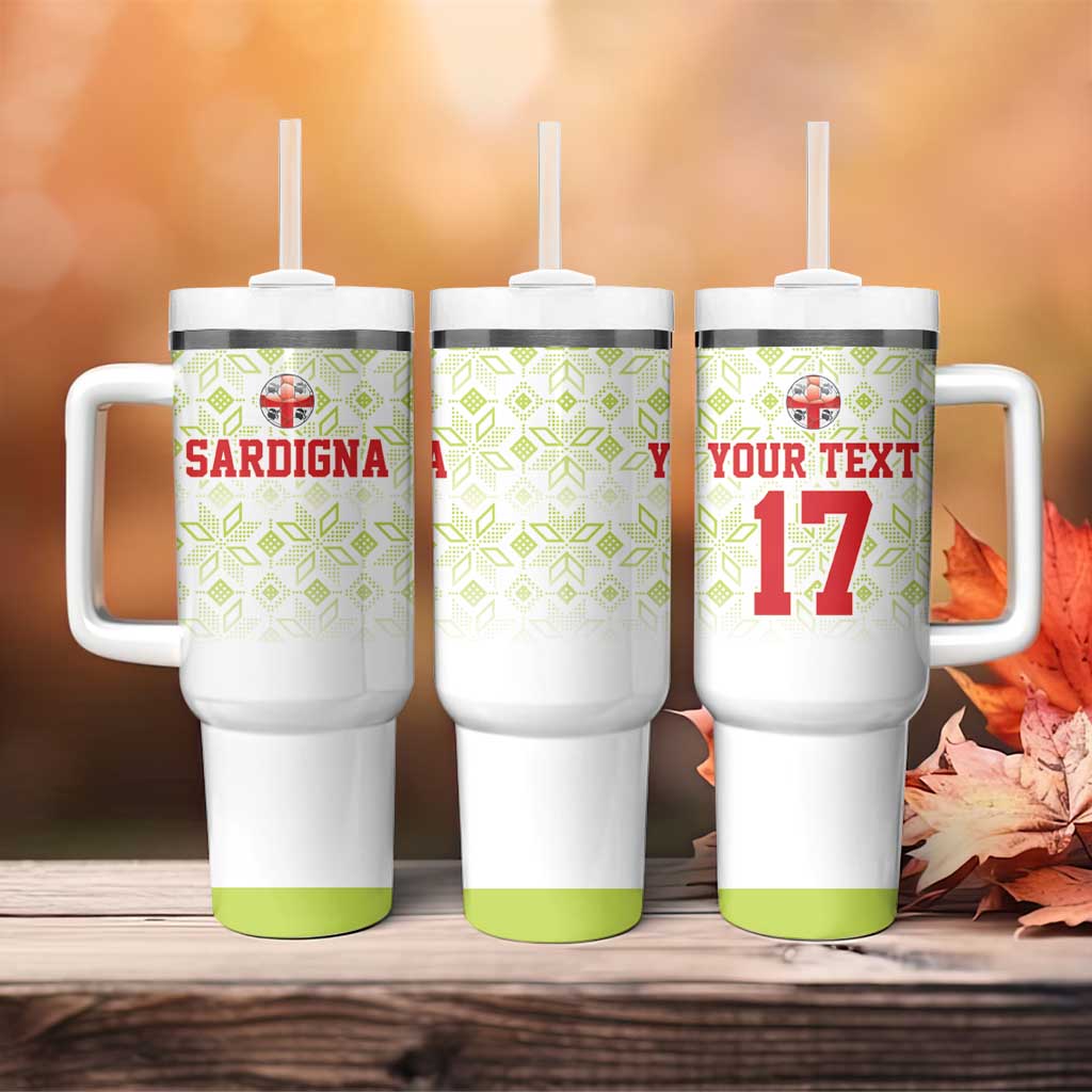 Custom Sardinia Football Tumbler With Handle Sardigna Sporty Style