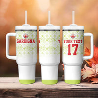 Custom Sardinia Football Tumbler With Handle Sardigna Sporty Style