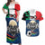 Italian Republic Football Couples Matching Off Shoulder Maxi Dress and Hawaiian Shirt Gli Azzurri History Champion