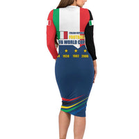 Italian Republic Football Family Matching Long Sleeve Bodycon Dress and Hawaiian Shirt Gli Azzurri History Champion