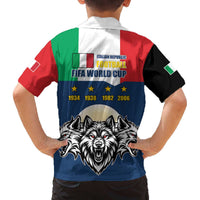 Italian Republic Football Family Matching Off The Shoulder Long Sleeve Dress and Hawaiian Shirt Gli Azzurri History Champion