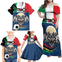 Italian Republic Football Family Matching Off Shoulder Maxi Dress and Hawaiian Shirt Gli Azzurri History Champion