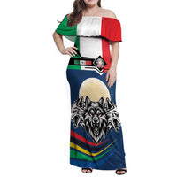 Italian Republic Football Family Matching Off Shoulder Maxi Dress and Hawaiian Shirt Gli Azzurri History Champion