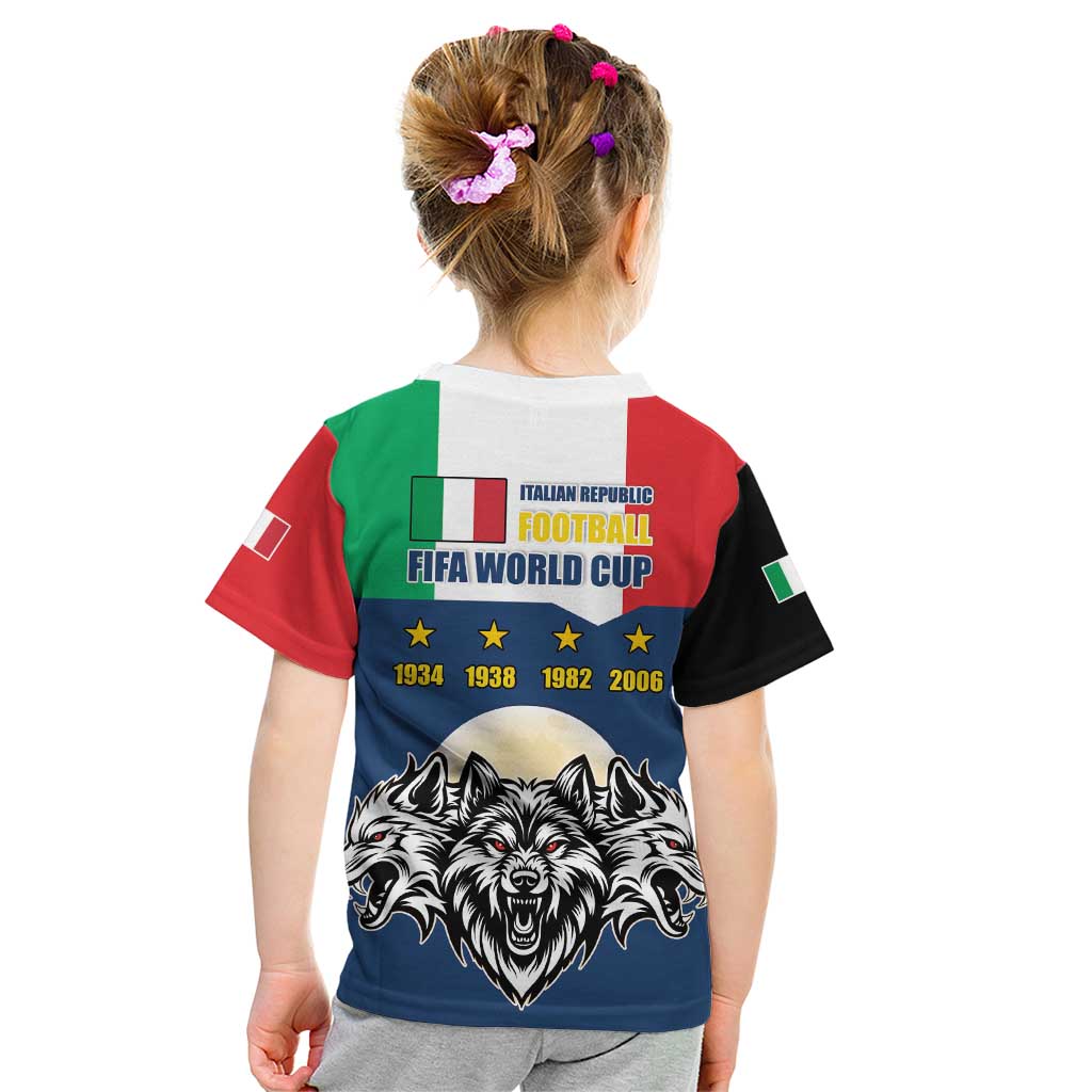 Italian Republic Football Kid T Shirt Gli Azzurri History Champion