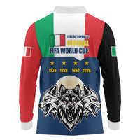 Italian Republic Football Long Sleeve Polo Shirt Gli Azzurri History Champion