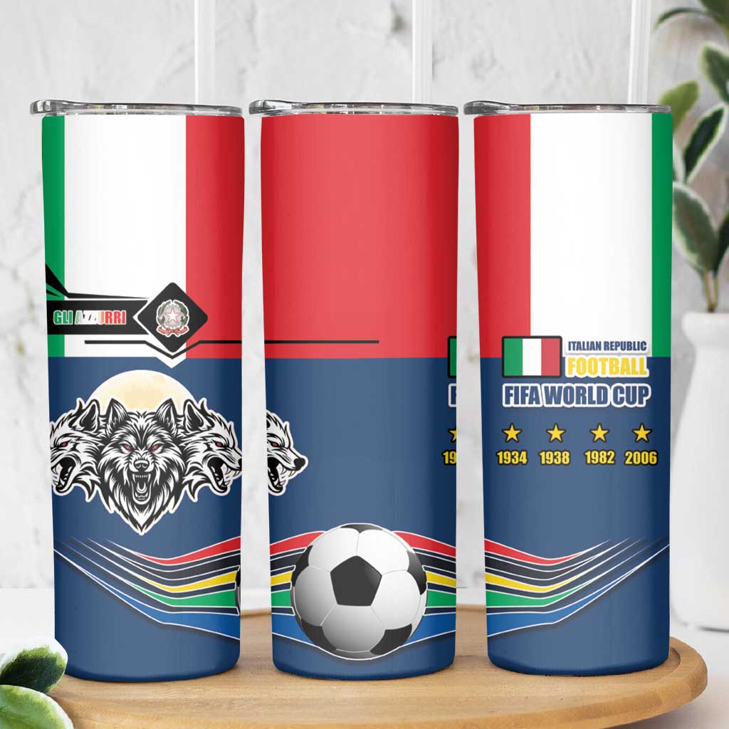 Italian Republic Football Skinny Tumbler Gli Azzurri History Champion