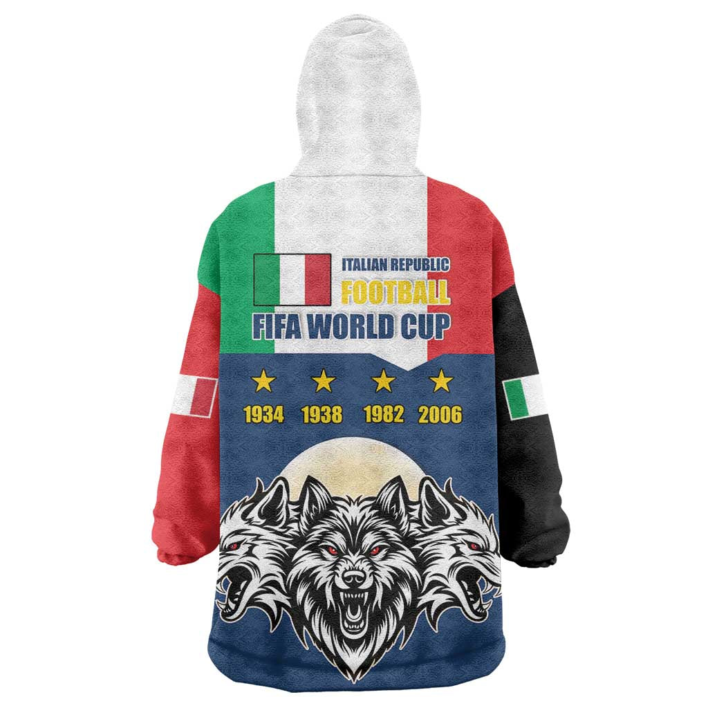 Italian Republic Football Wearable Blanket Hoodie Gli Azzurri History Champion