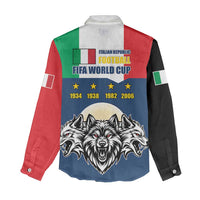 Italian Republic Football Women Casual Shirt Gli Azzurri History Champion