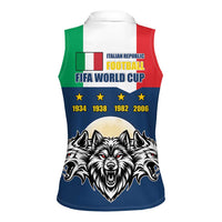 Italian Republic Football Women Sleeveless Polo Shirt Gli Azzurri History Champion