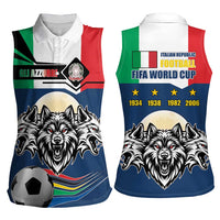 Italian Republic Football Women Sleeveless Polo Shirt Gli Azzurri History Champion