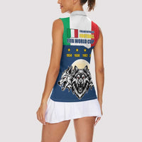 Italian Republic Football Women Sleeveless Polo Shirt Gli Azzurri History Champion