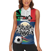 Italian Republic Football Women Sleeveless Polo Shirt Gli Azzurri History Champion