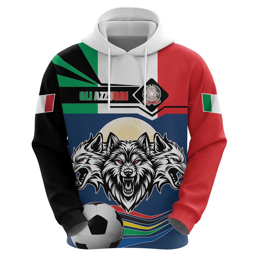 Italian Republic Football Zip Hoodie Gli Azzurri History Champion
