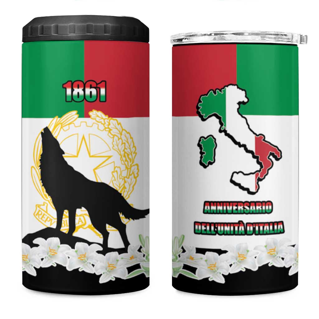 Italian Republic Anniversary of the Unification 4 in 1 Can Cooler Tumbler Anniversario dellUnita d'Italia