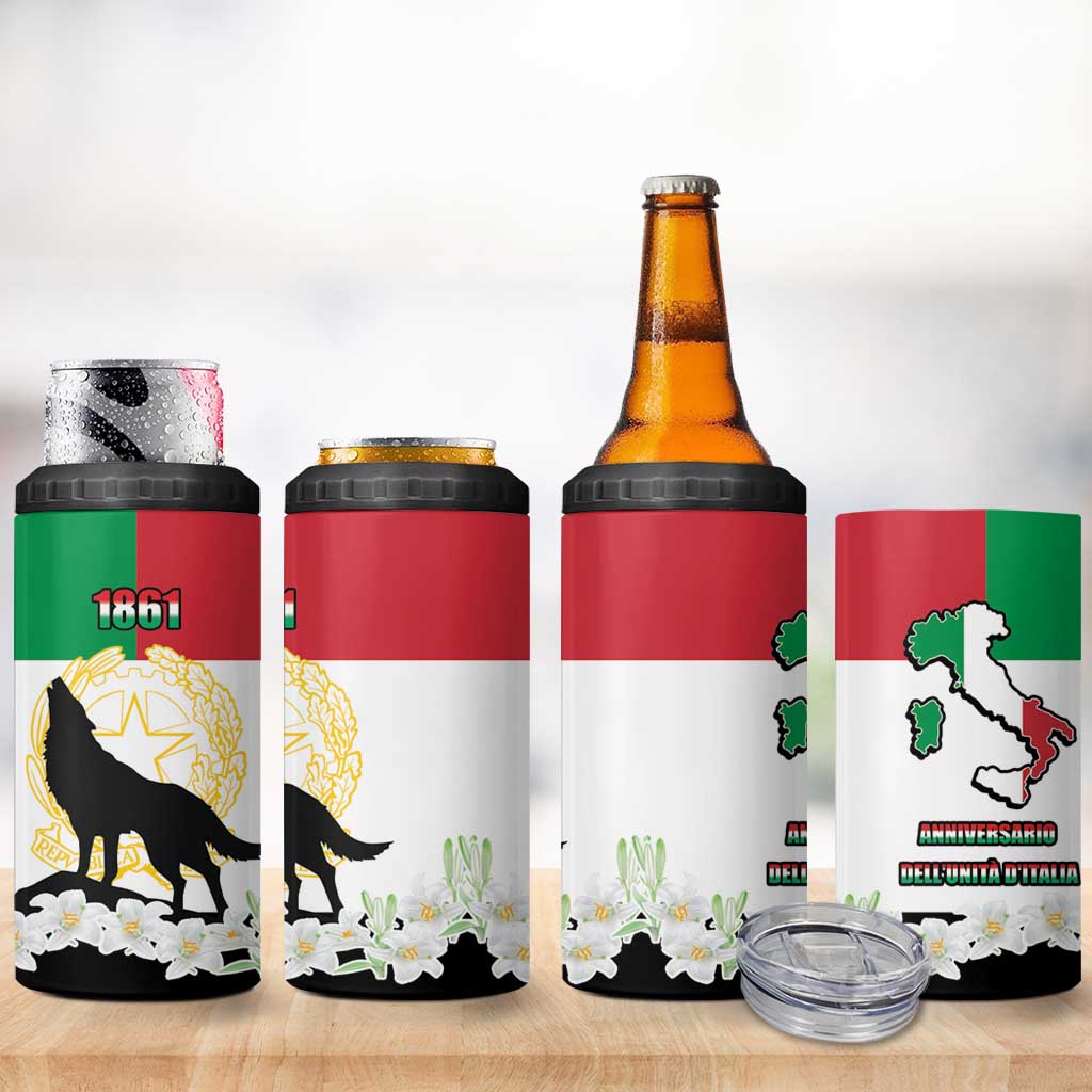 Italian Republic Anniversary of the Unification 4 in 1 Can Cooler Tumbler Anniversario dellUnita d'Italia