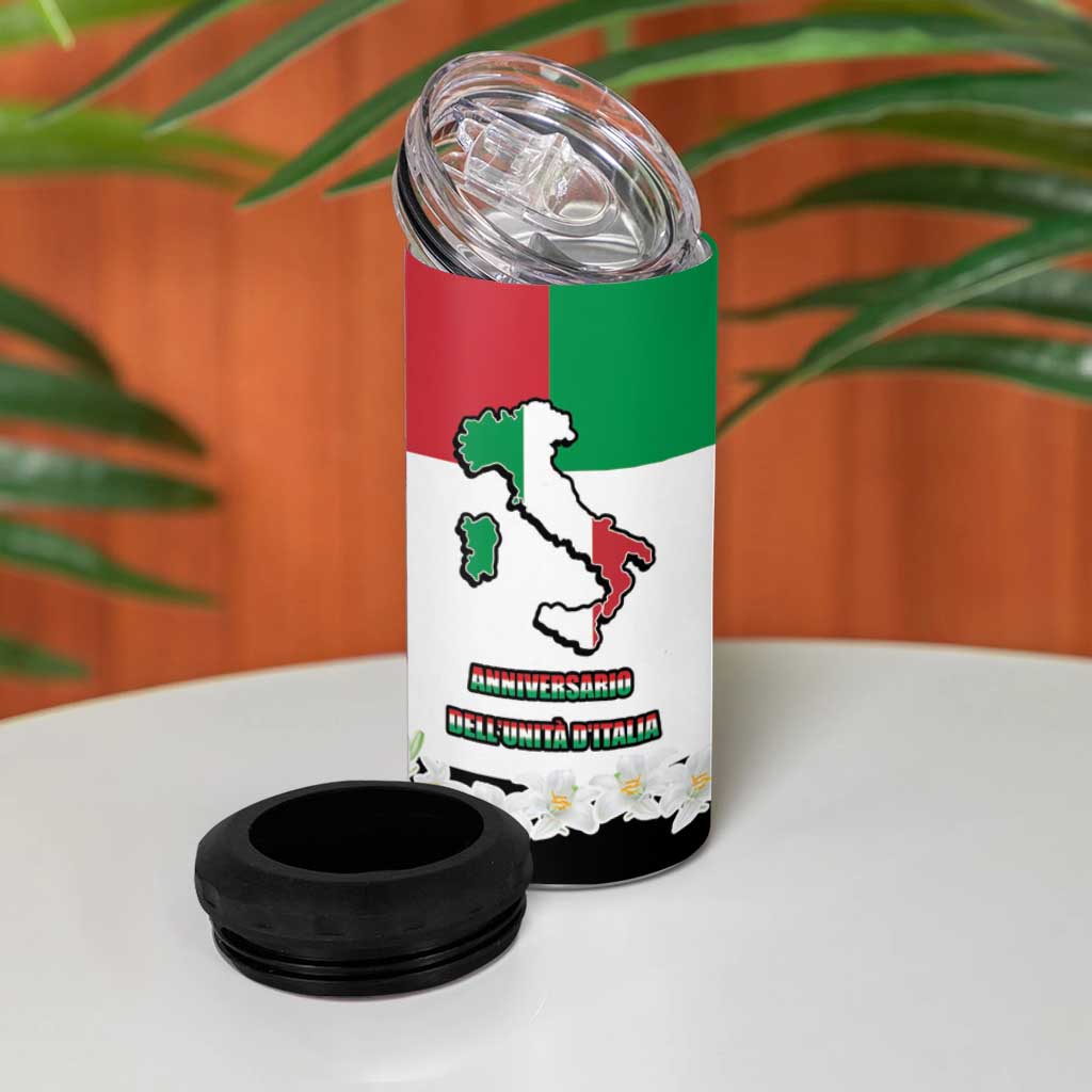 Italian Republic Anniversary of the Unification 4 in 1 Can Cooler Tumbler Anniversario dellUnita d'Italia