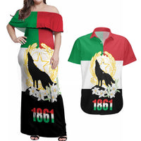 Italian Republic Anniversary of the Unification Couples Matching Off Shoulder Maxi Dress and Hawaiian Shirt Anniversario dellUnita d'Italia