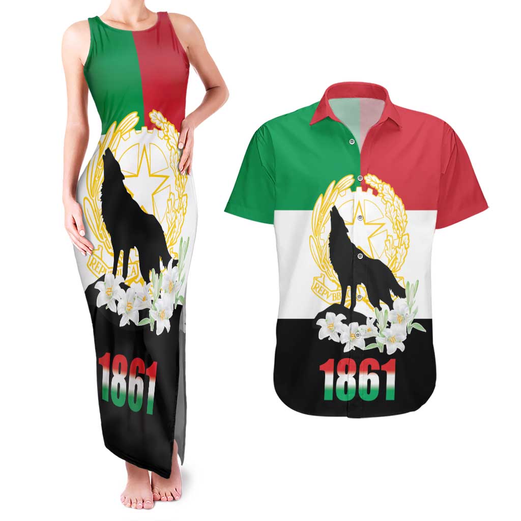 Italian Republic Anniversary of the Unification Couples Matching Tank Maxi Dress and Hawaiian Shirt Anniversario dellUnita d'Italia