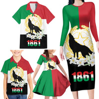 Italian Republic Anniversary of the Unification Family Matching Long Sleeve Bodycon Dress and Hawaiian Shirt Anniversario dellUnita d'Italia