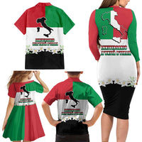 Italian Republic Anniversary of the Unification Family Matching Long Sleeve Bodycon Dress and Hawaiian Shirt Anniversario dellUnita d'Italia