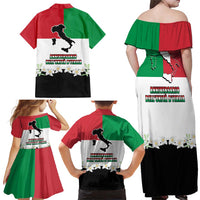 Italian Republic Anniversary of the Unification Family Matching Off Shoulder Maxi Dress and Hawaiian Shirt Anniversario dellUnita d'Italia