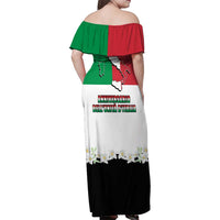Italian Republic Anniversary of the Unification Family Matching Off Shoulder Maxi Dress and Hawaiian Shirt Anniversario dellUnita d'Italia