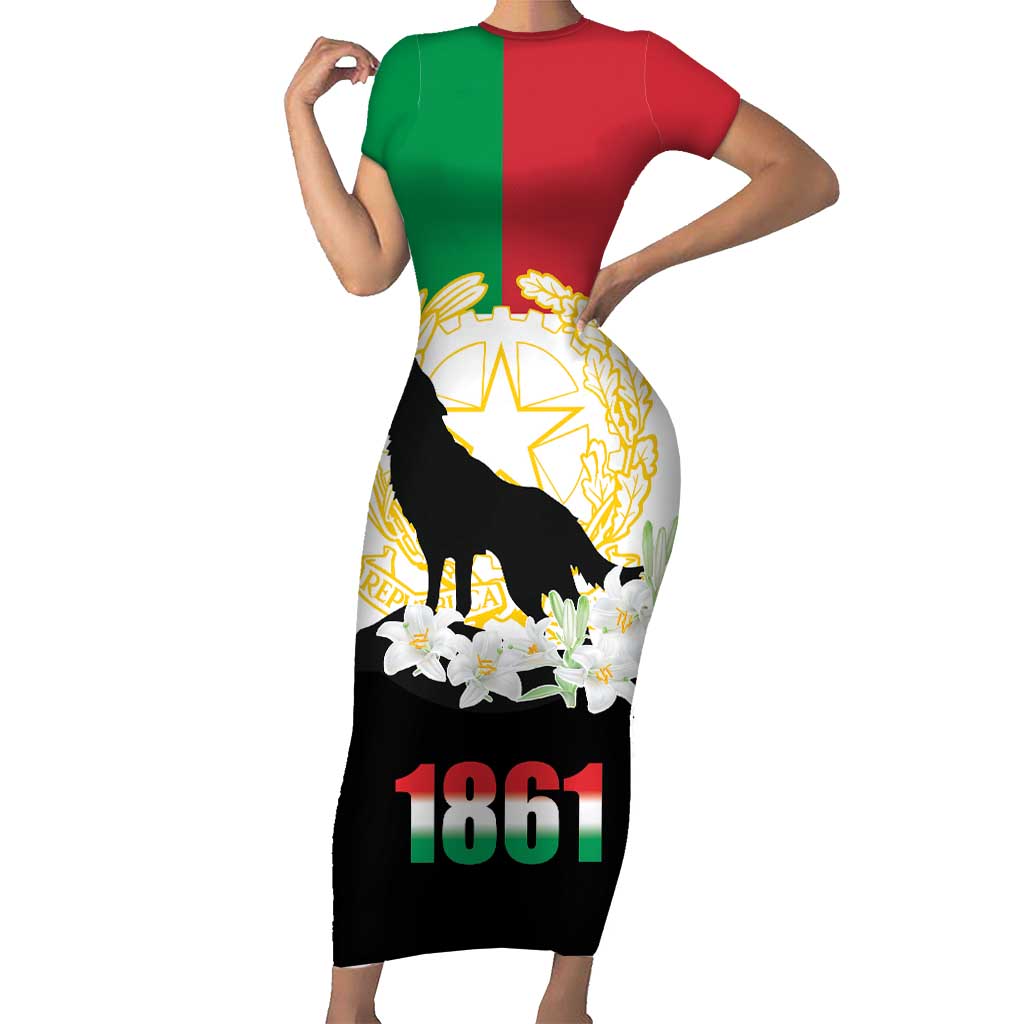Italian Republic Anniversary of the Unification Family Matching Short Sleeve Bodycon Dress and Hawaiian Shirt Anniversario dellUnita d'Italia