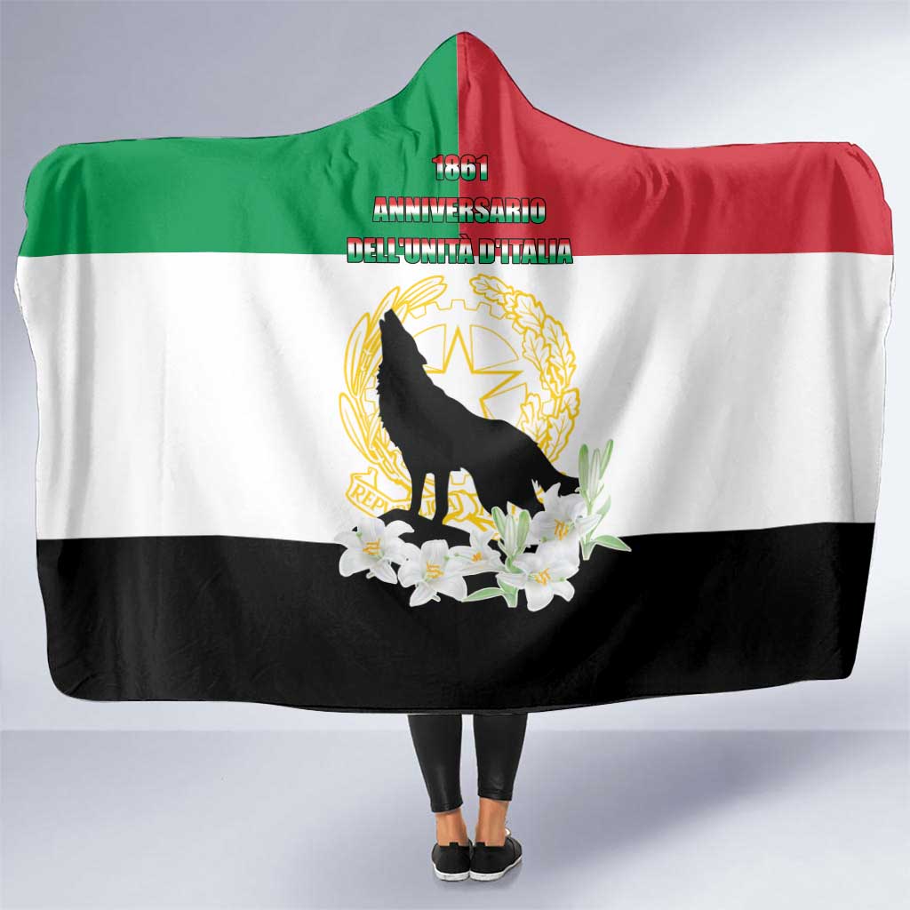 Italian Republic Anniversary of the Unification Hooded Blanket Anniversario dellUnita d'Italia